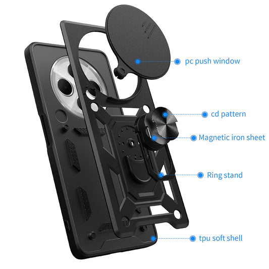 Ovitek za Xiaomi Poco C75 / Redmi 14C, Techsuit, CamShield, Črn