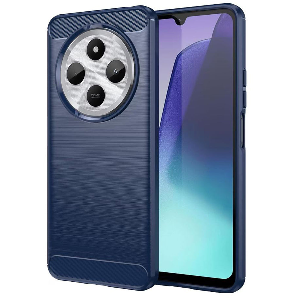 Ovitek za Xiaomi Poco C75 / Redmi 14C, Techsuit, Carbon, Modra
