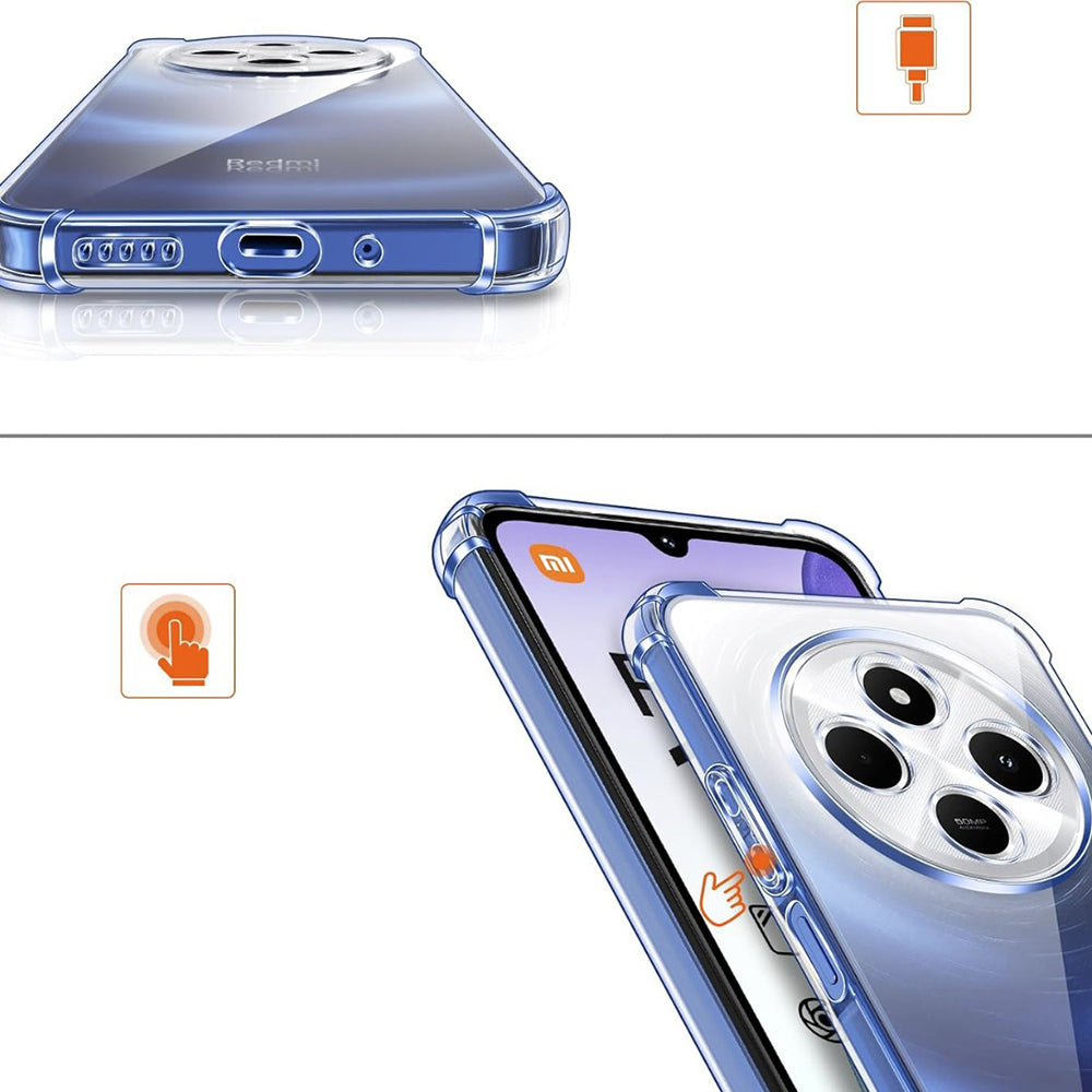 Ovitek za Xiaomi Poco C75 / Redmi 14C, Techsuit, prozoren, odporen na udarce