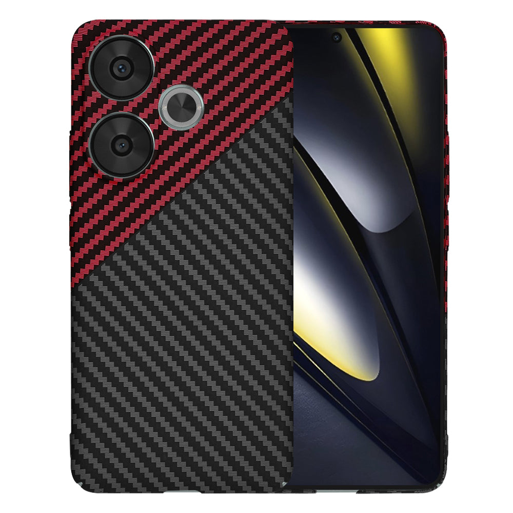 Ovitek za Xiaomi Poco F6, Techsuit, Carbonite FiberShell, Črno Rdeč