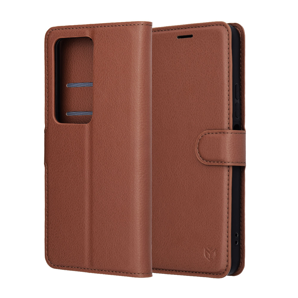 Ovitek za Xiaomi Redmi 15 5G / 15 4G, Techsuit, Leather Folio, rjava