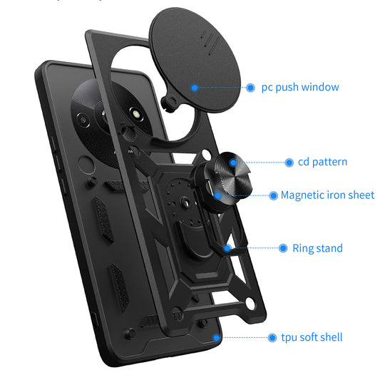Ovitek za Xiaomi Redmi A3x / A3, Techsuit, CamShield, Črn