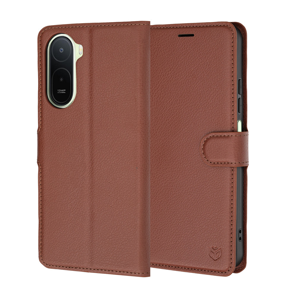 Ovitek za Xiaomi Redmi A7 Pro 4G, Techsuit, usnjeni folio, rjav