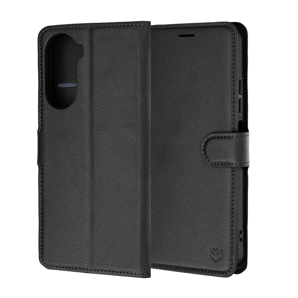 Ovitek za Xiaomi Redmi A7 Pro 4G, Techsuit, usnjen folio, črn