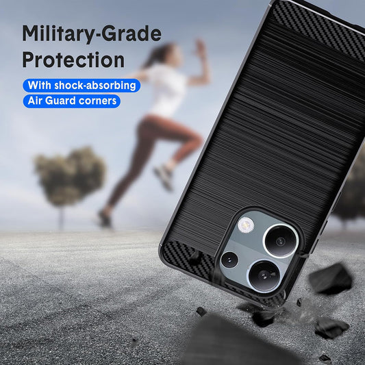 Ovitek za Xiaomi Redmi Note 13 Pro 4G / Poco M6 Pro 4G, Techsuit, Karbon, Črn