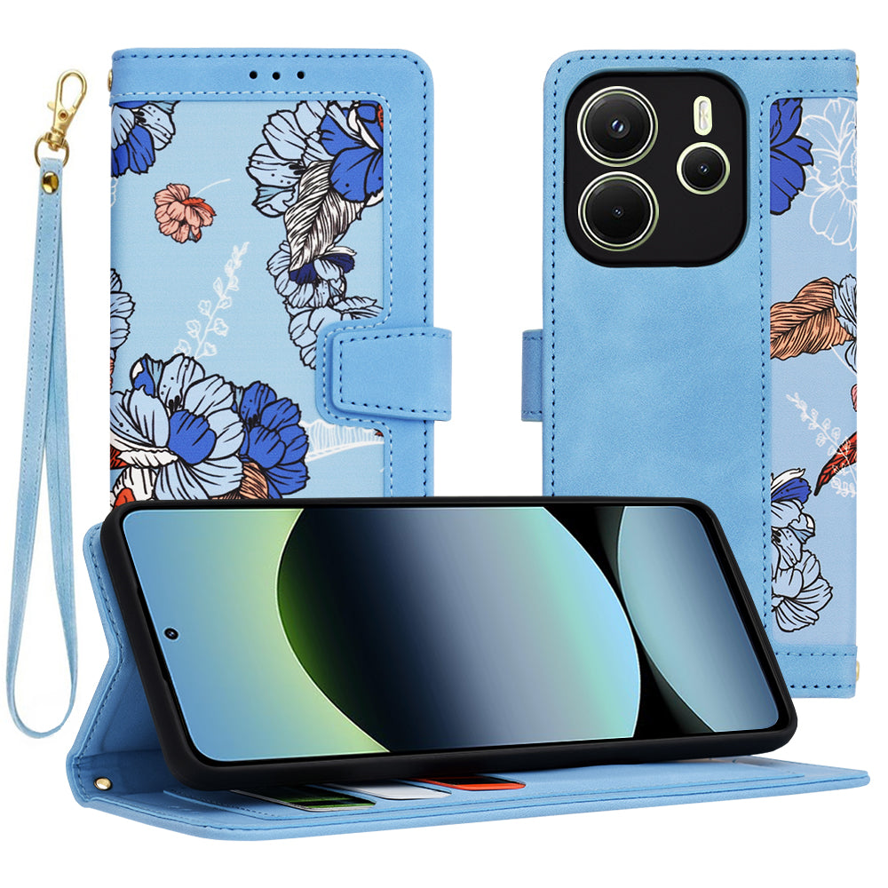 Ovitek za Xiaomi Redmi Note 14 4G (Regional), Techsuit, FlipCraft, Modra