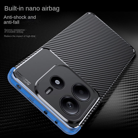 Ovitek za Xiaomi Redmi Note 14 5G, Techsuit, CarbonFiber, Črn