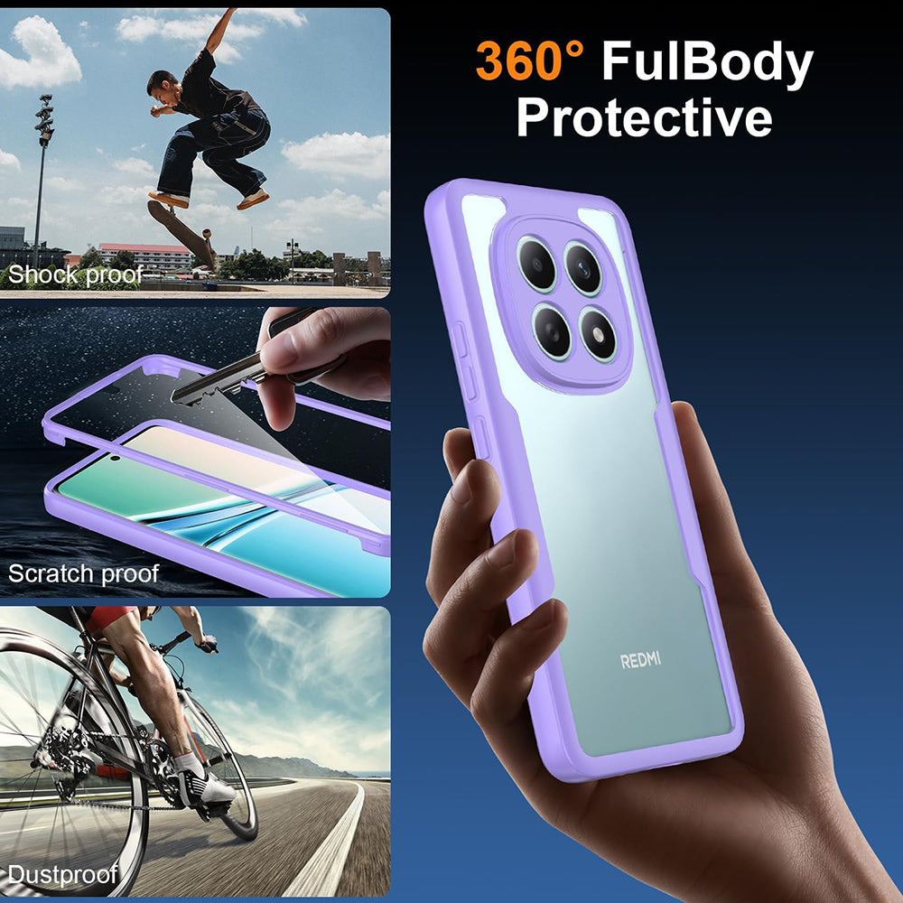Ovitek za Xiaomi Redmi Note 15 4G, Techsuit, ColorVerse 360, Vijolična