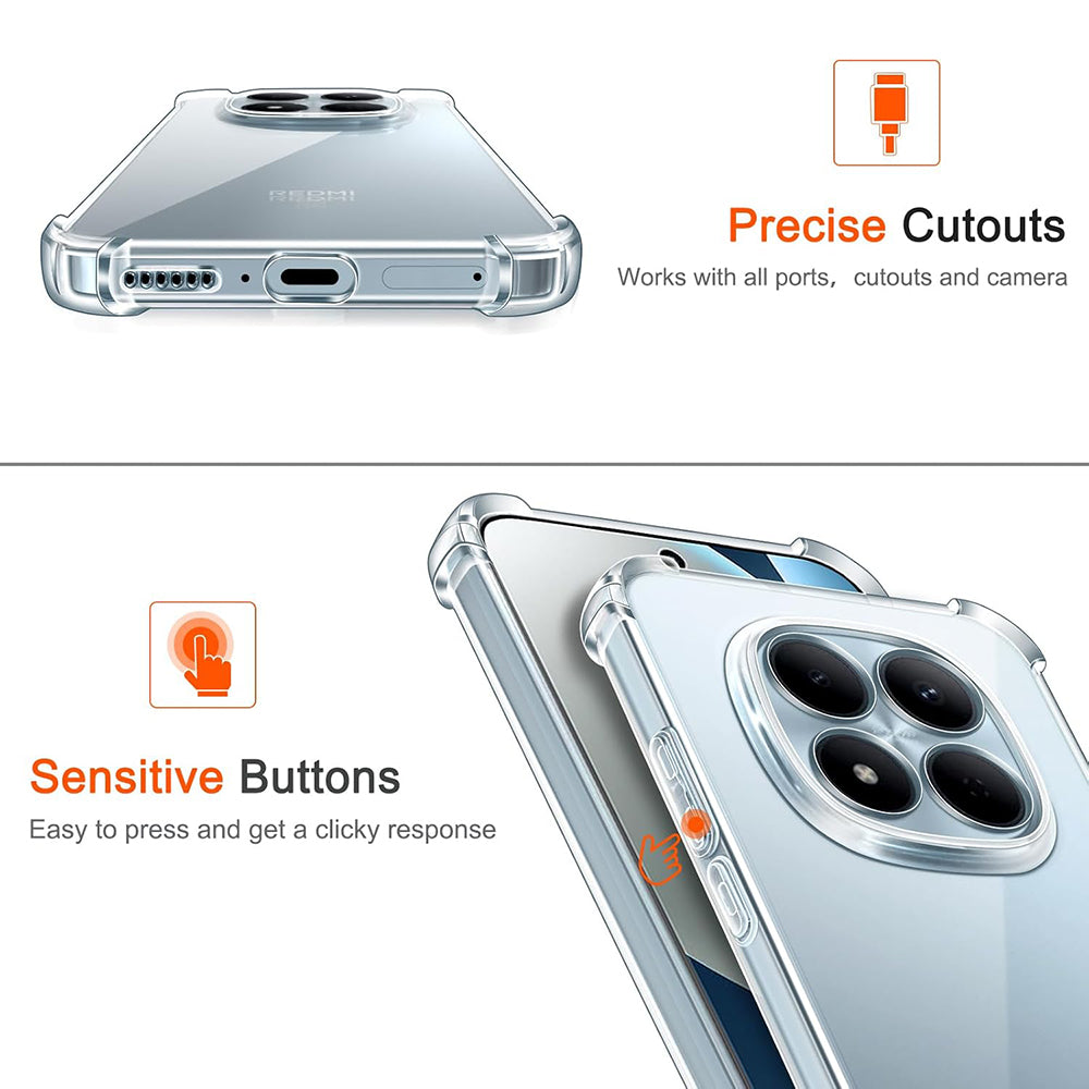 Ovitek za Xiaomi Redmi Note 15 Pro 4G, Techsuit, Shockproof Clear, Prozoren