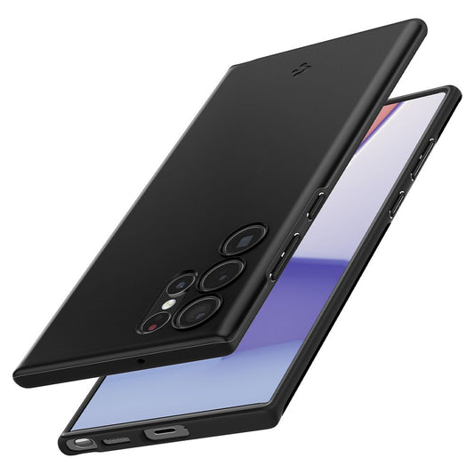 Ohišje za Samsung Galaxy S22 Ultra 5G S908, Spigen, Thin Fit, črno ACS03911