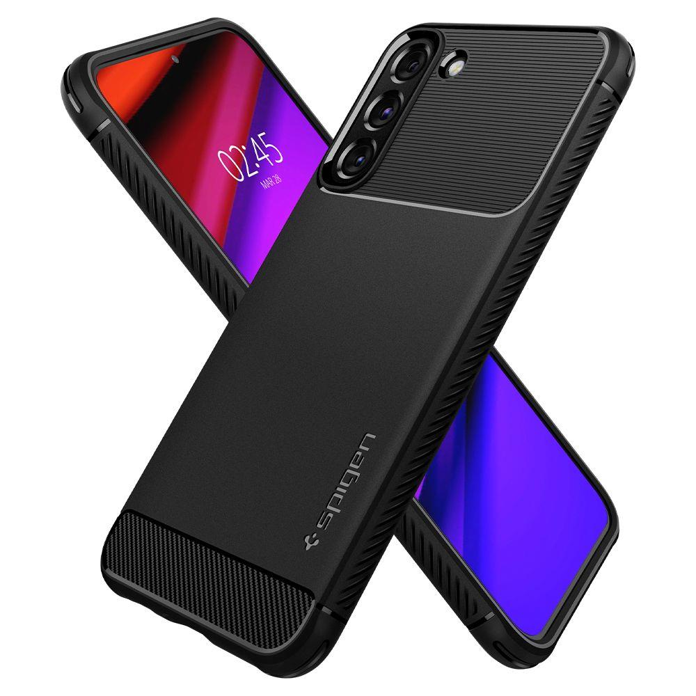 Ohišje za Samsung Galaxy S22 5G S901, Spigen, Rugged Armour, črno ACS03986