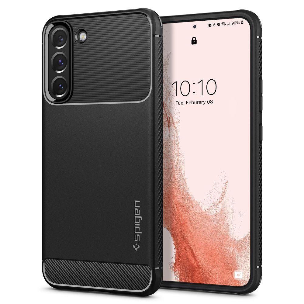 Ohišje za Samsung Galaxy S22 5G S901, Spigen, Rugged Armour, črno ACS03986