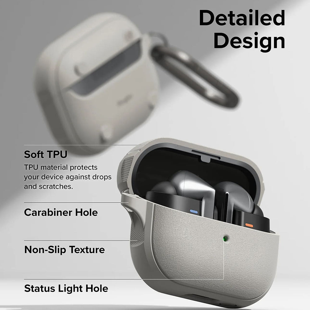 Magnetni ovitek Ringke Onyx za Samsung Galaxy Buds3 FE / Buds3 Pro / Buds3, siva
