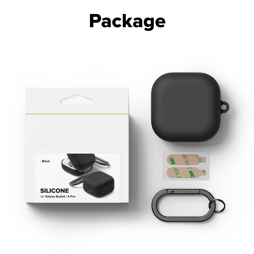 Ovitek Ringke za Samsung Galaxy Buds4 / Buds4 Pro, črn