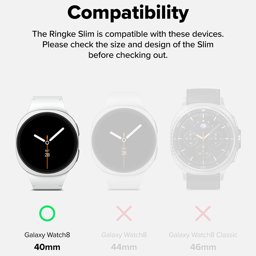 Ovitek Ringke Slim za Samsung Galaxy Watch8 40mm, komplet 2 kosa, mat črn