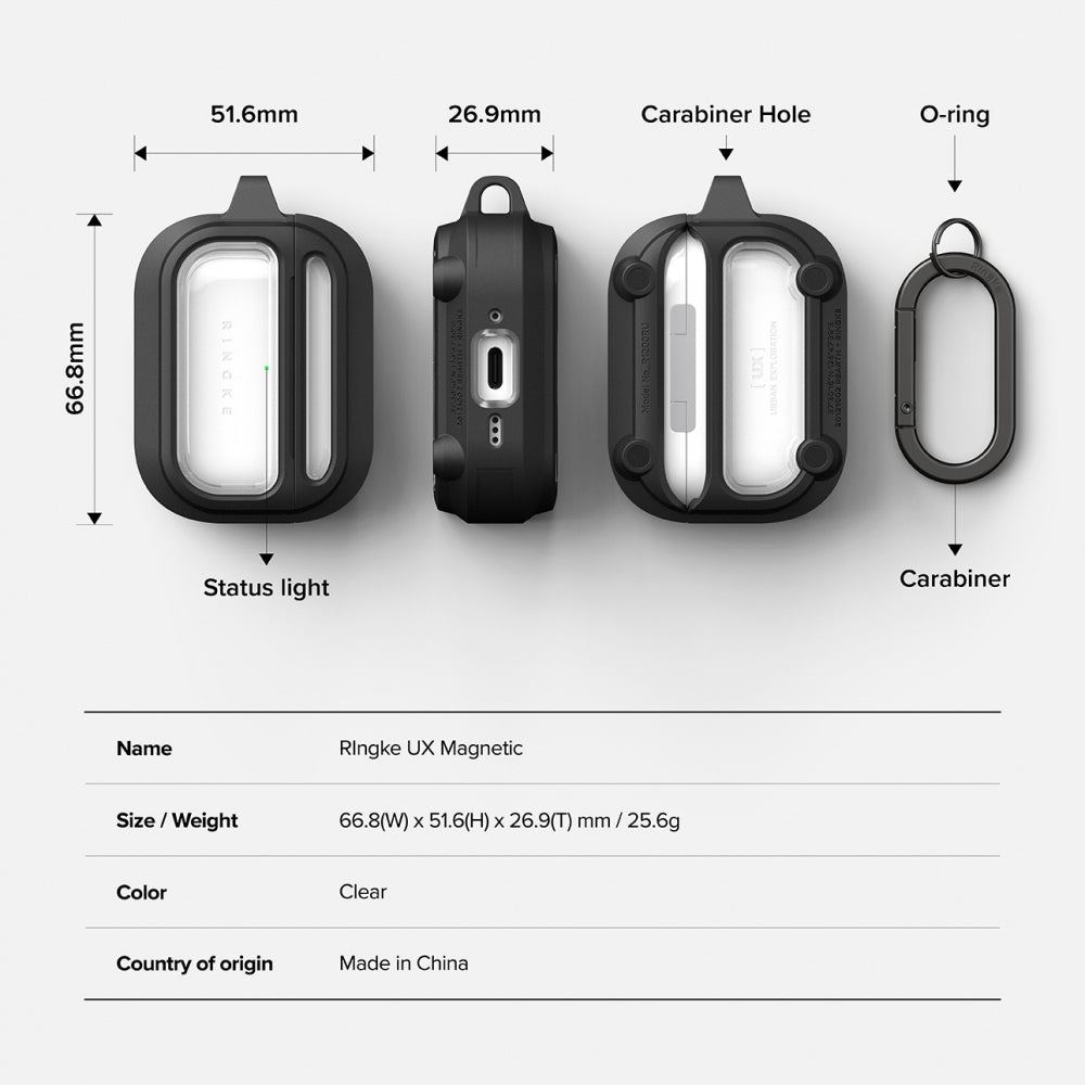 Ovitek Ringke UX za Apple AirPods Pro 3, Prozoren