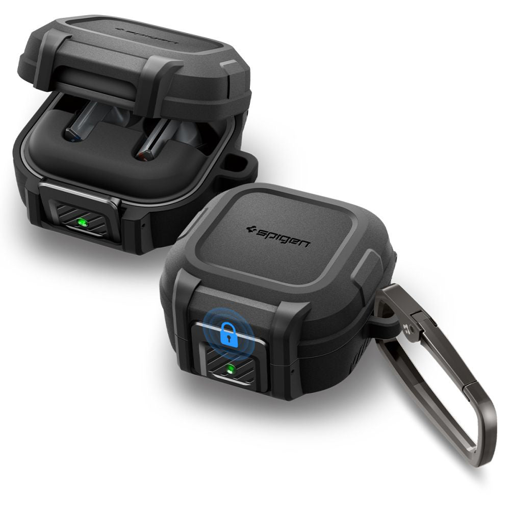 Ovitek Spigen Lock Fit za Samsung Galaxy Buds4 / Buds4 Pro, Mat Črn ACS11202