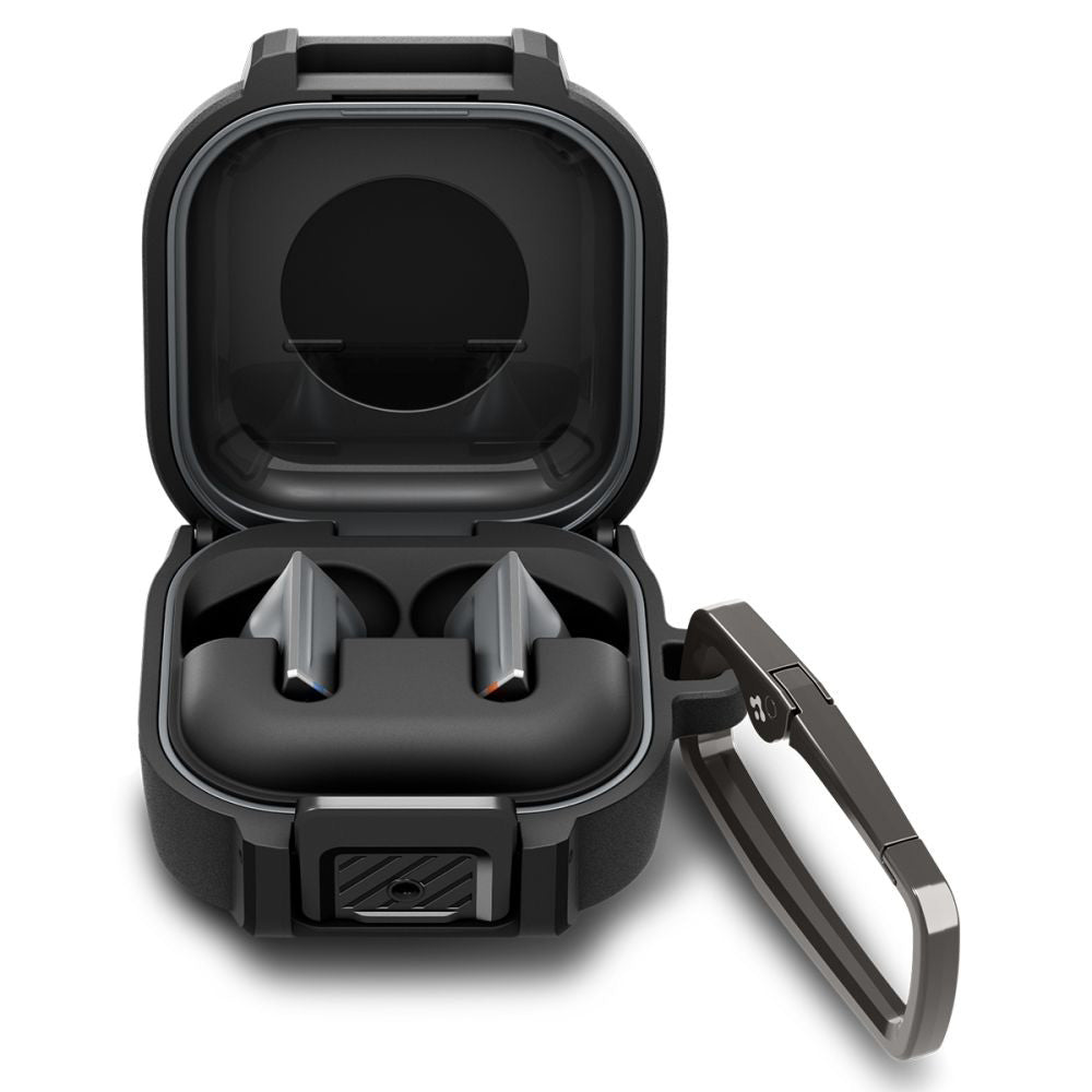Ovitek Spigen Lock Fit za Samsung Galaxy Buds4 / Buds4 Pro, Mat Črn ACS11202