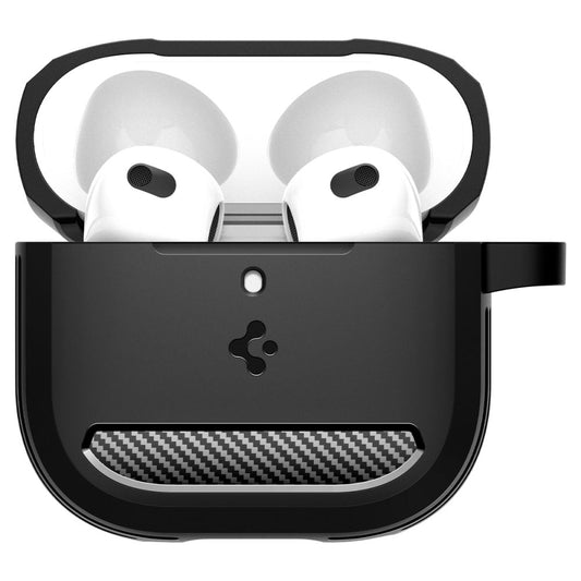 Ovitek Spigen Rugged Armor za Apple AirPods 4, Mat Črn