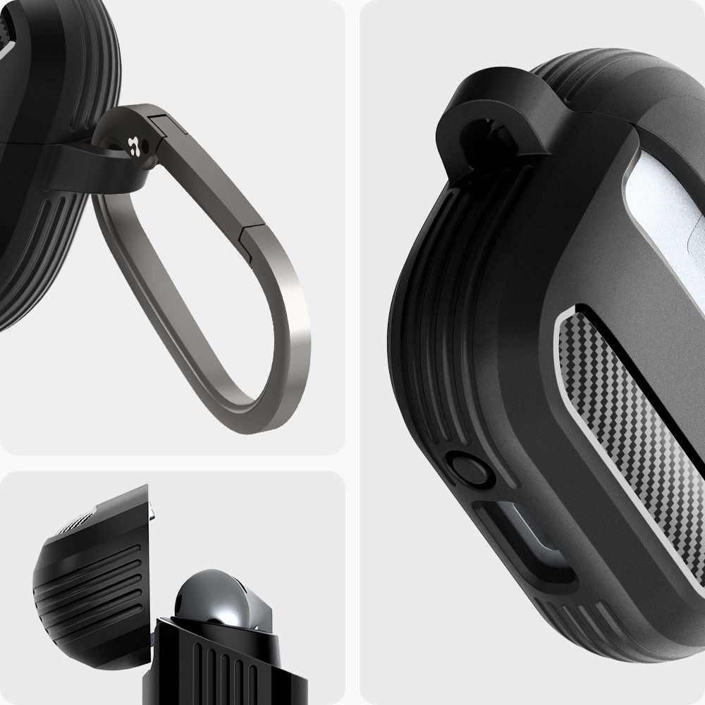 Ovitek Spigen Rugged Armor za Samsung Galaxy Buds3 FE / Buds3 Pro / Buds3, črn ACS08330