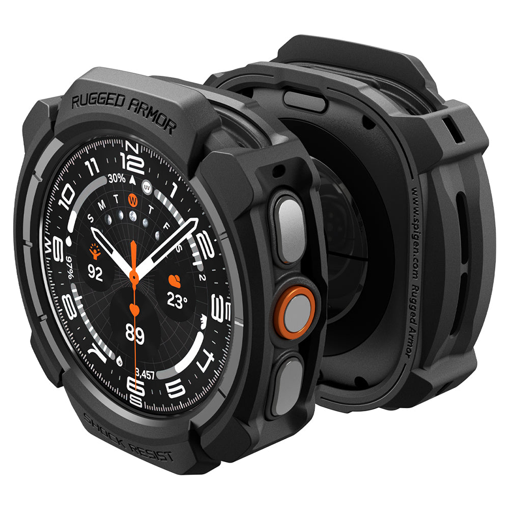 Ovitek Spigen Rugged Armor za Samsung Galaxy Watch Ultra2, mat črn ACS11611