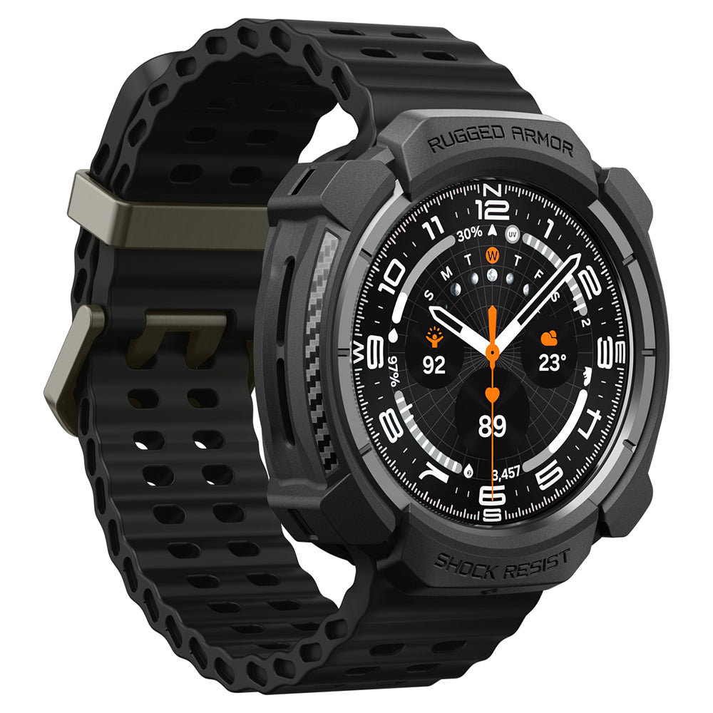 Ovitek Spigen Rugged Armor za Samsung Galaxy Watch Ultra2, mat črn ACS11611