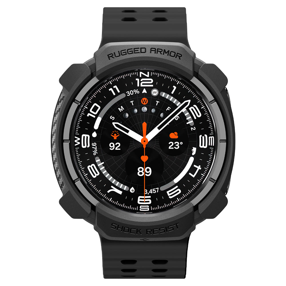 Ovitek Spigen Rugged Armor za Samsung Galaxy Watch Ultra2, mat črn ACS11611
