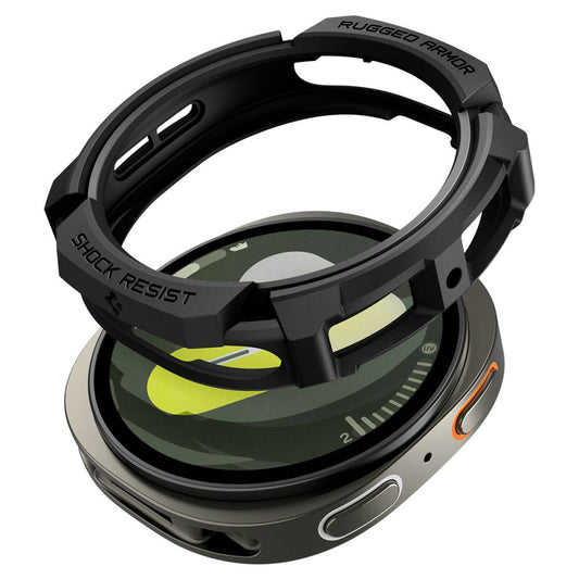Ovitek Spigen Rugged Armor za Samsung Galaxy Watch8 40mm, črn ACS10004
