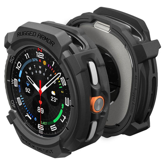 Ovitek Spigen Rugged Armor za Samsung Galaxy Watch8 Classic, Mat Črn ACS10012