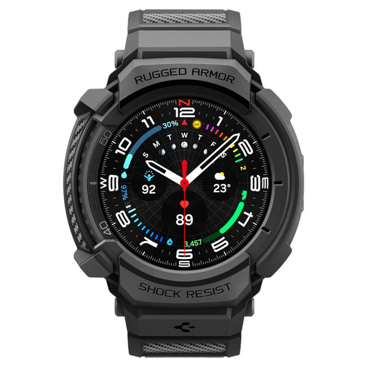 Ovitek Spigen Rugged Armor Pro za Samsung Galaxy Watch8 Classic, Mat Črn ACS10013