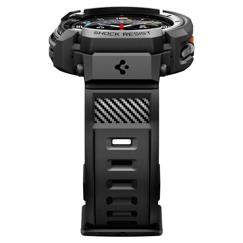 Ovitek Spigen Rugged Armor Pro za Samsung Galaxy Watch8 Classic, Mat Črn ACS10013