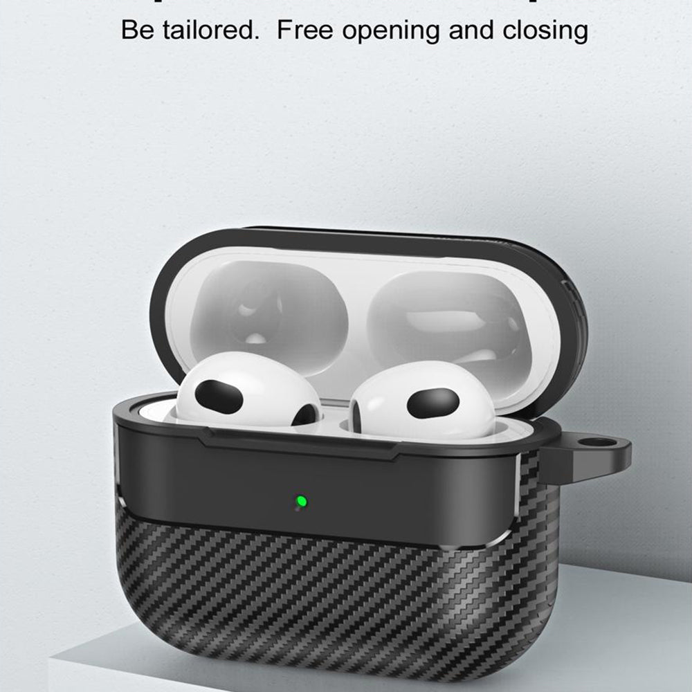 Ovitek Techsuit CarbonFiber za Apple AirPods 3, črn