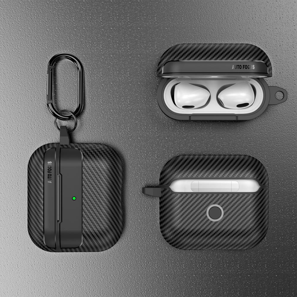 Ovitek Techsuit CarbonFiber za Apple AirPods 3, črn