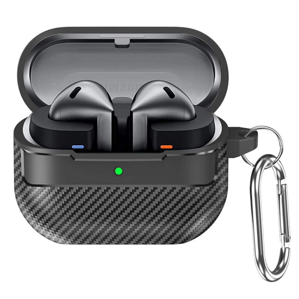 Ovitek Techsuit CarbonFiber za Samsung Galaxy Buds3 FE / Buds3 Pro / Buds3, Črn