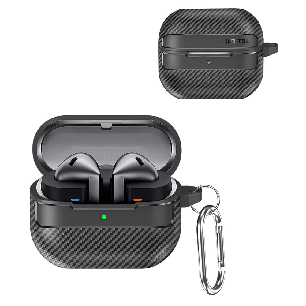 Ovitek Techsuit CarbonFiber za Samsung Galaxy Buds3 FE / Buds3 Pro / Buds3, Črn