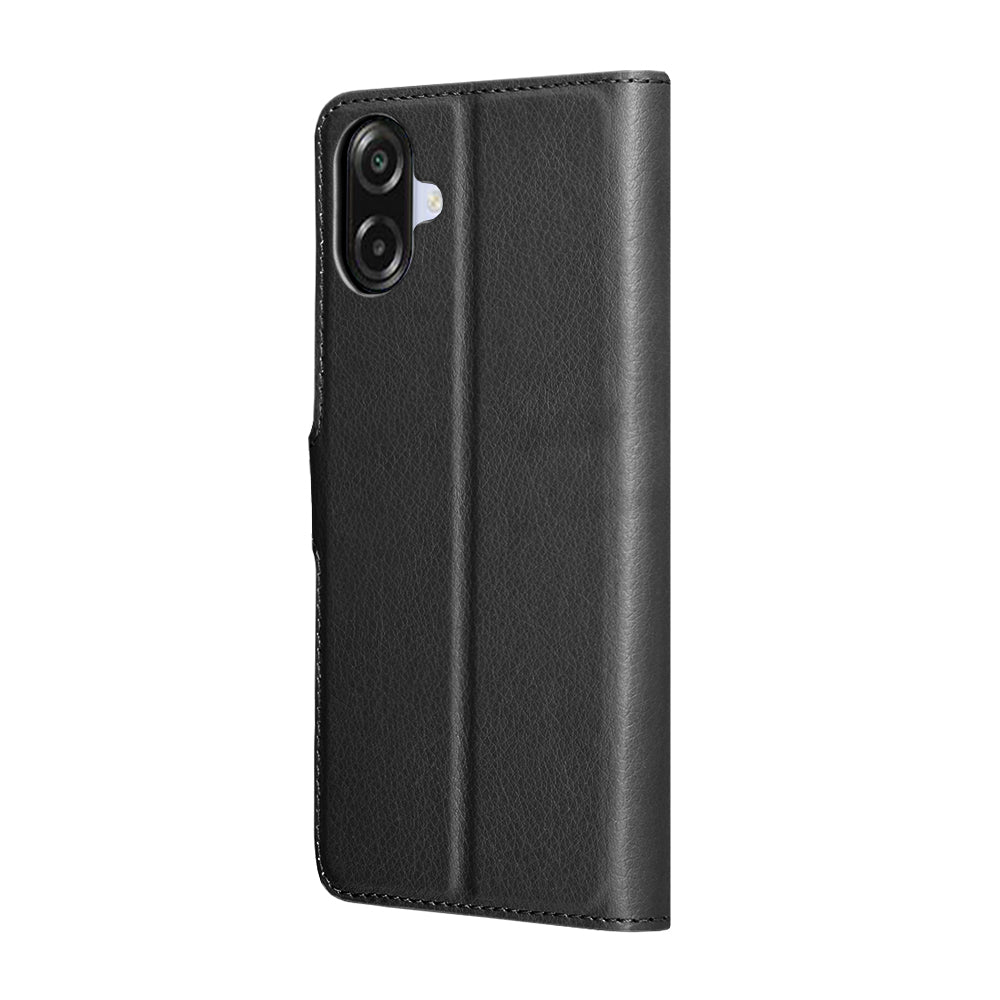 Ovitek za Samsung Galaxy A07 4G A075, Techsuit, usnjen folio, črn