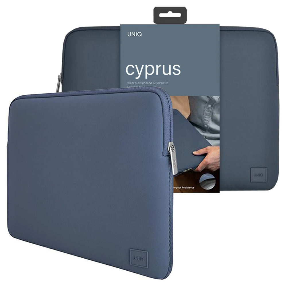 UNIQ Cyprus Sleeve for Laptop up to 14inch, Navy Blue