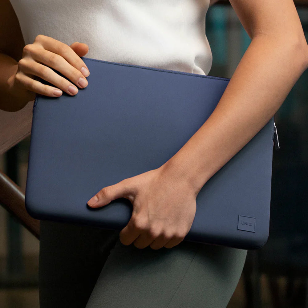 UNIQ Cyprus Sleeve for Laptop up to 14inch, Navy Blue