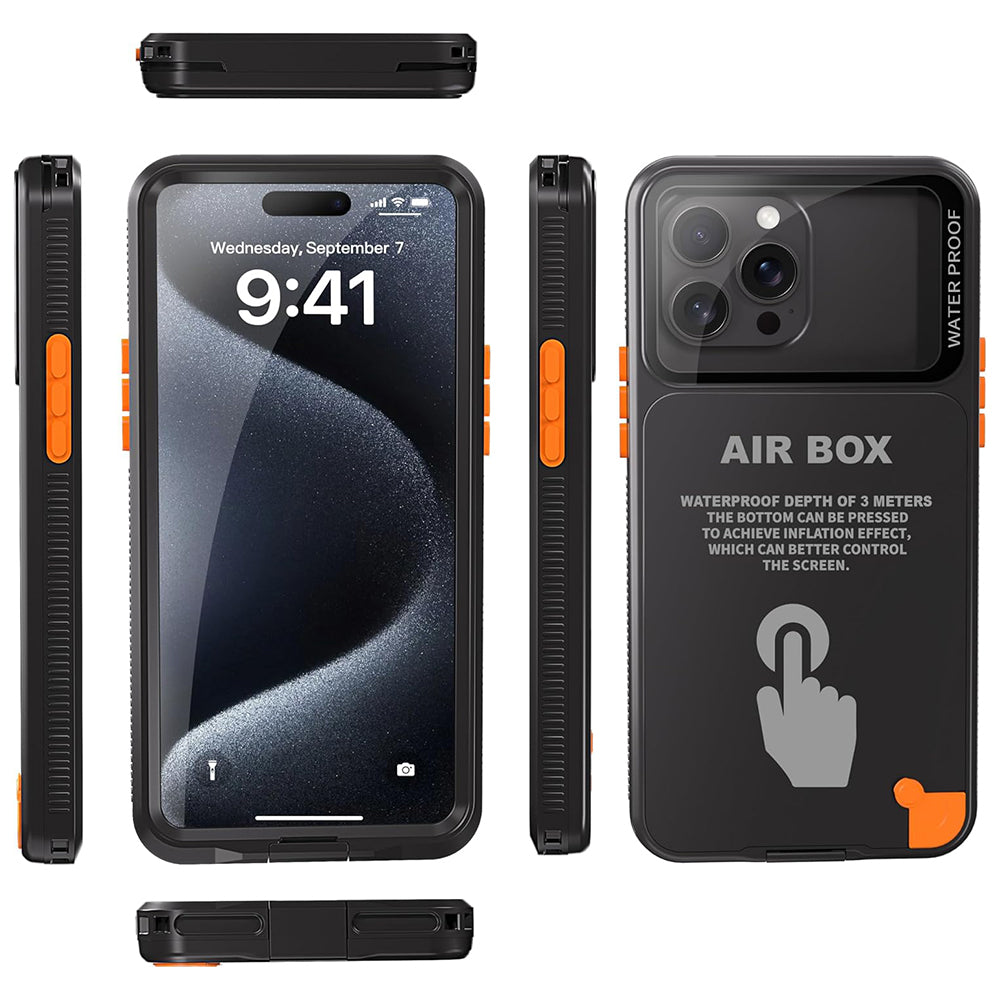 Univerzalni vodoodporni ovitek za telefon max. 6,1 palca, ShellBox, AirBox, črn