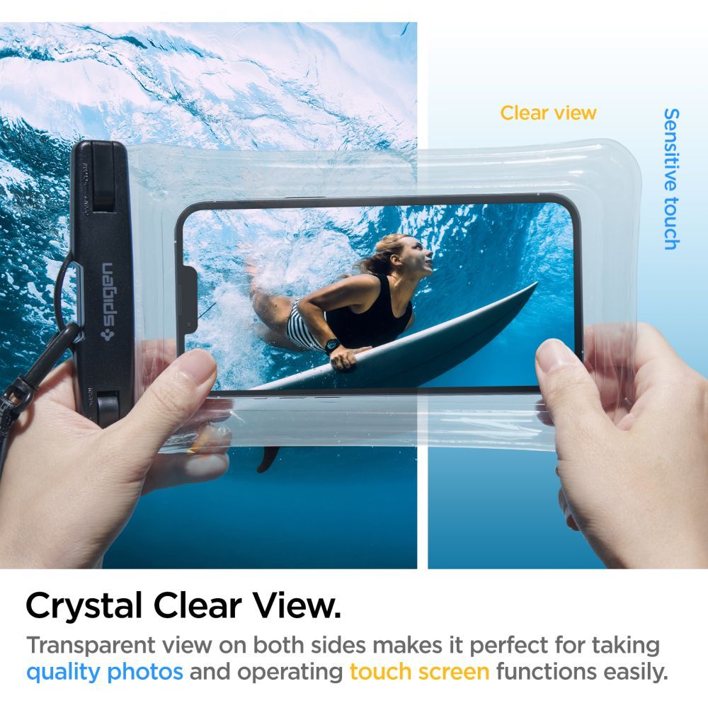 Univerzalni vodoodporni ovitek za telefon max. 6,9 palca, Spigen, A610, prozoren AMP04530