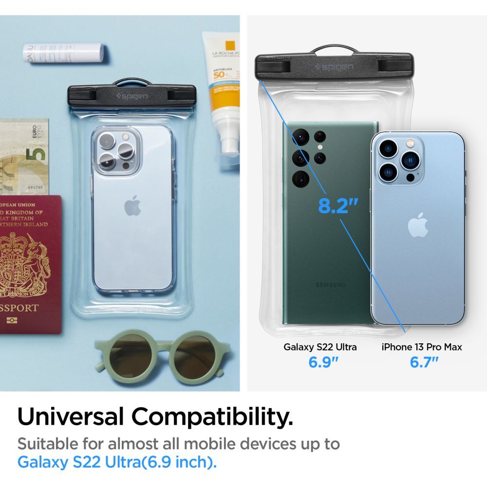 Univerzalni vodoodporni ovitek za telefon max. 6,9 palca, Spigen, A610, prozoren AMP04530