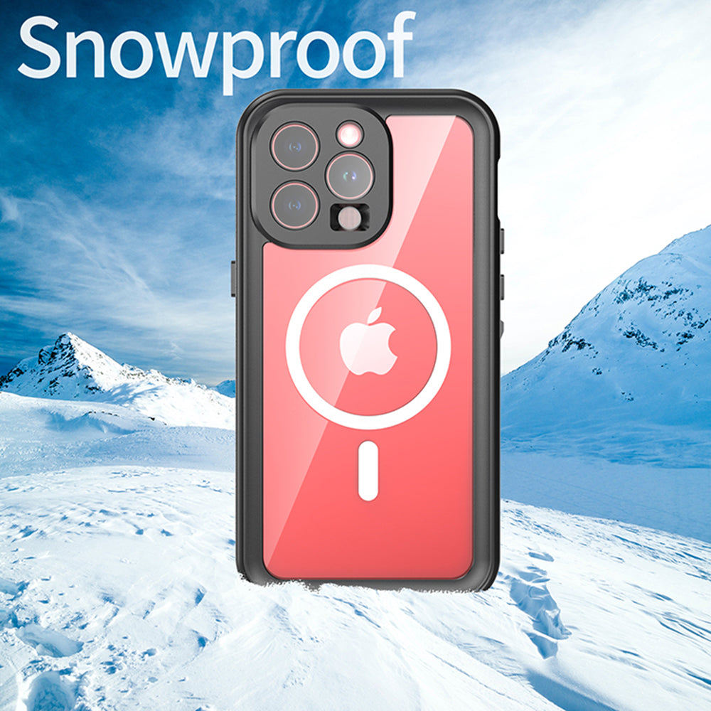 Vodoodporni ovitek MagSafe za Apple iPhone 15 Pro Max, ShellBox, črn