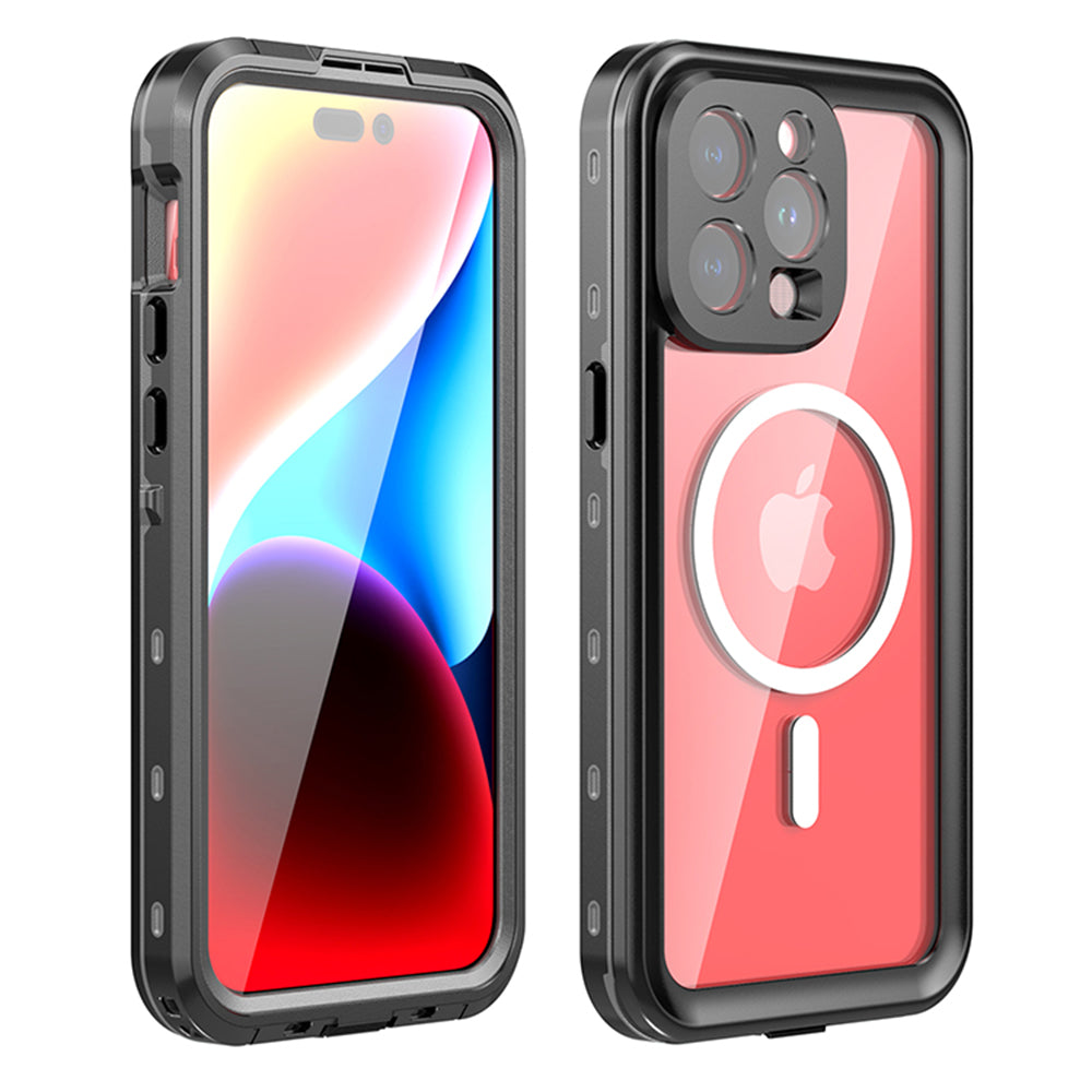 Vodoodporni ovitek MagSafe za Apple iPhone 15 Pro Max, ShellBox, črn