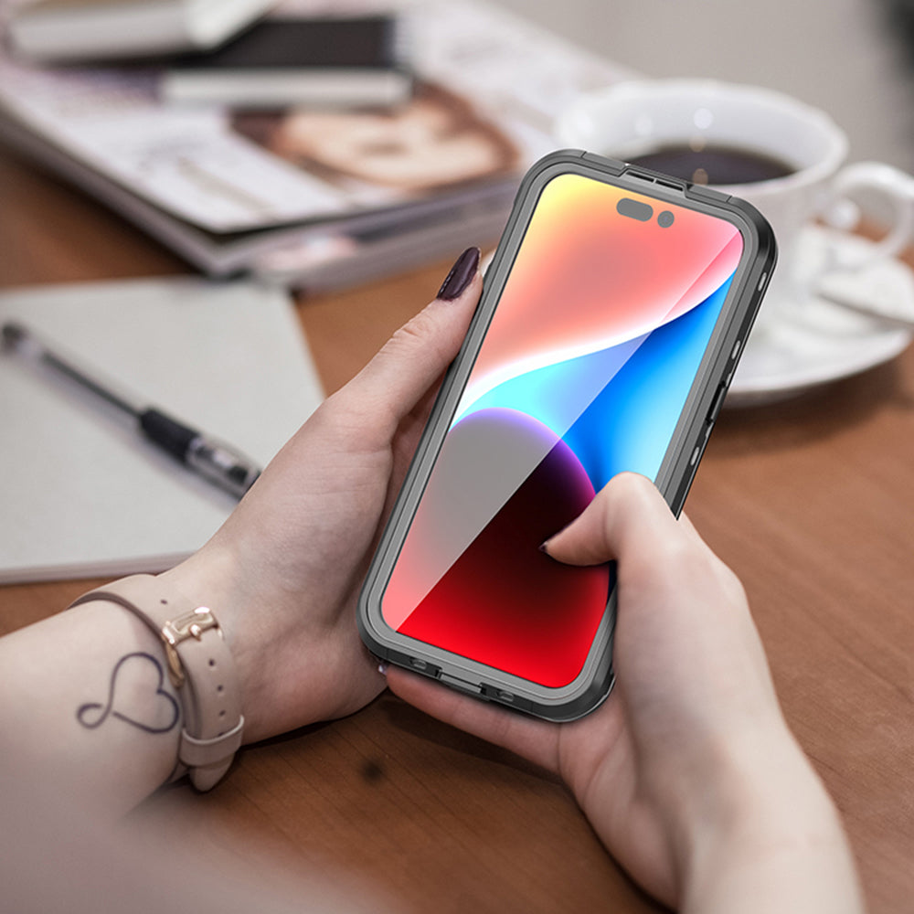 Vodoodporni ovitek MagSafe za Apple iPhone 15 Pro Max, ShellBox, črn