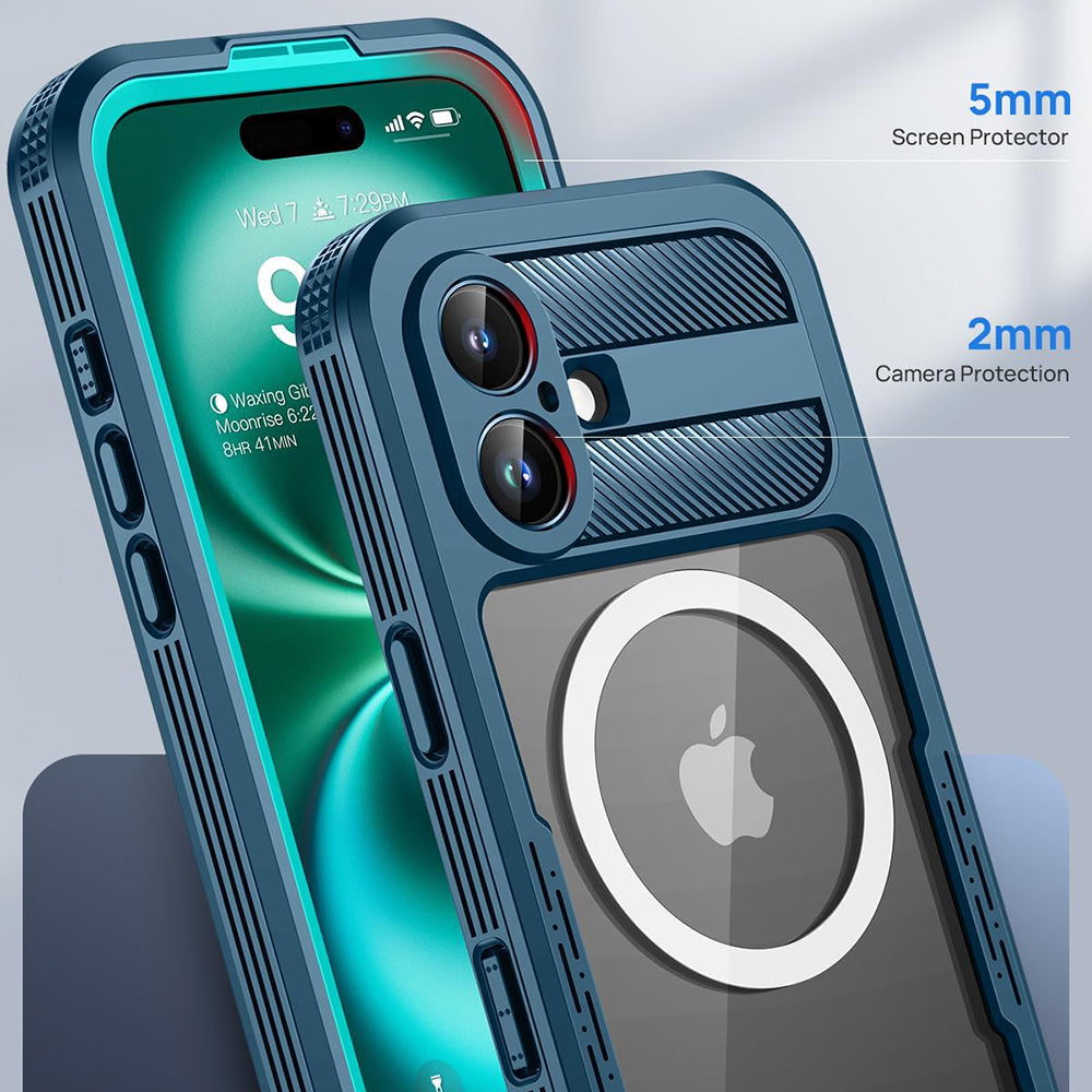 Vodoodporni ovitek za Apple iPhone 16, ShellBox, ogljik, črn