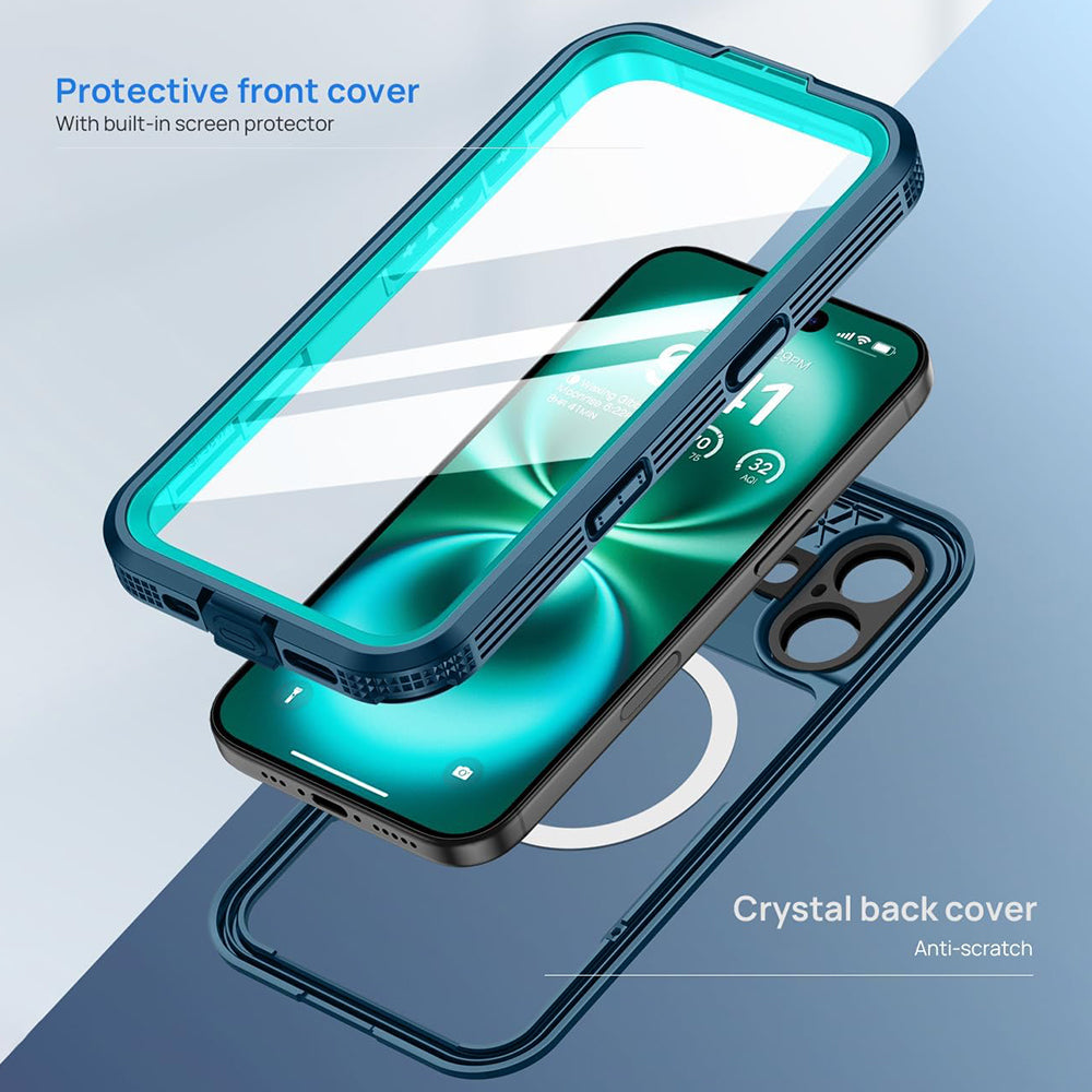 Vodoodporni ovitek za Apple iPhone 16, ShellBox, ogljik, črn