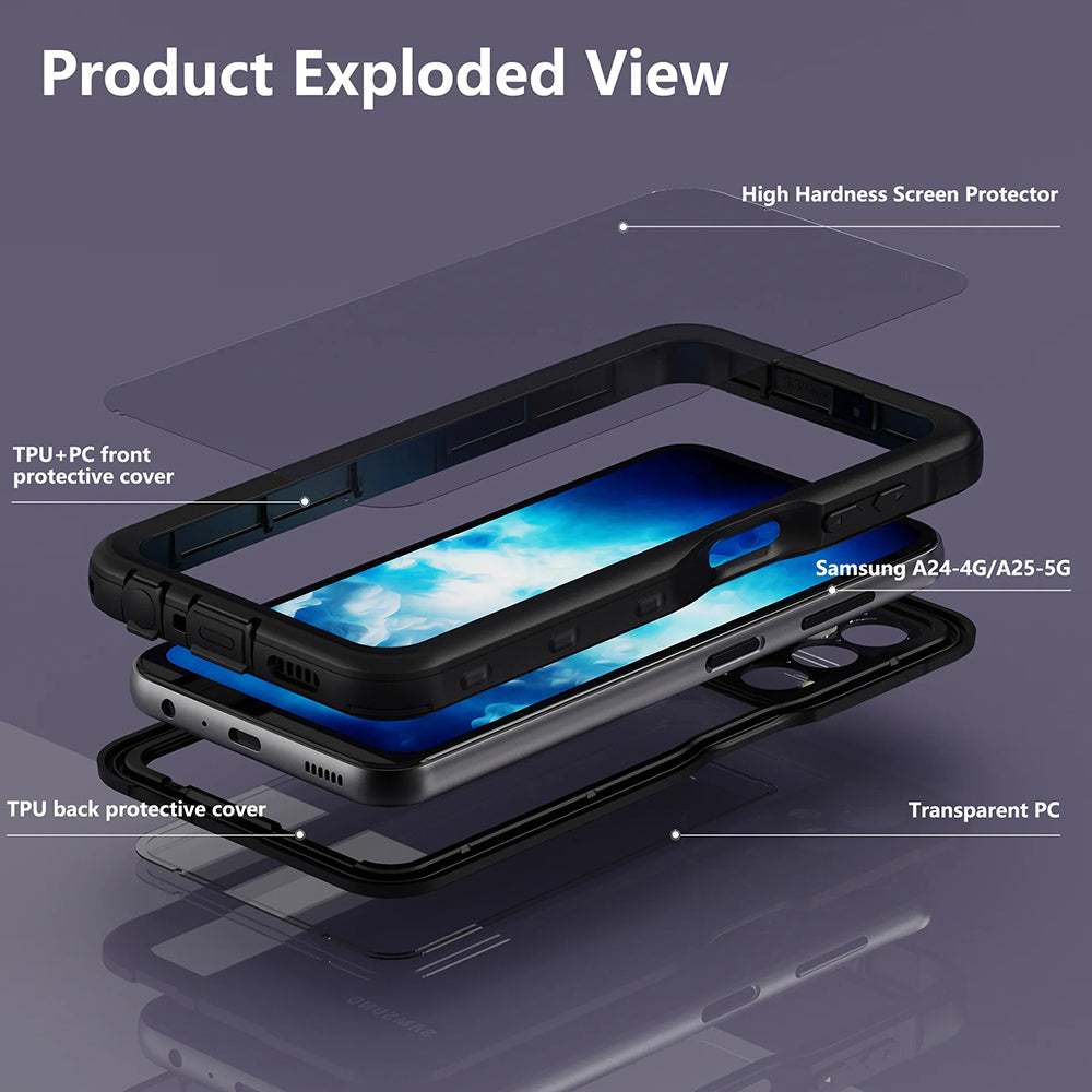 Vodoodporni ovitek za Samsung Galaxy A25 A256, ShellBox, črn
