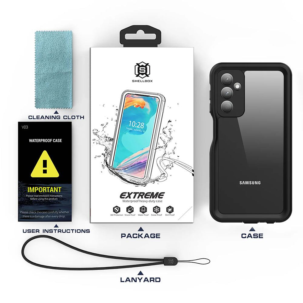 Vodoodporni ovitek za Samsung Galaxy A25 A256, ShellBox, črn