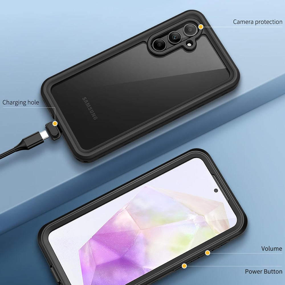 Vodoodporni ovitek za Samsung Galaxy A35 5G A356, ShellBox, črn