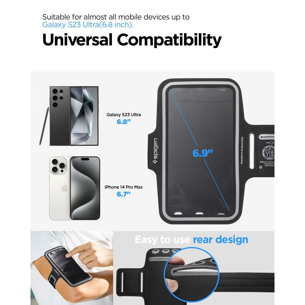 Univerzalni vodoodporni ovitek za telefon max. 6,9 palca, Spigen, Dynamic Shield, črn AMP07187